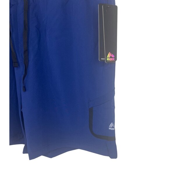 RBX Mens Royal Blue Training Shorts XL 7" Inseam Elastic Waistband W/ Drawstring - Picture 11 of 12